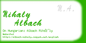 mihaly albach business card